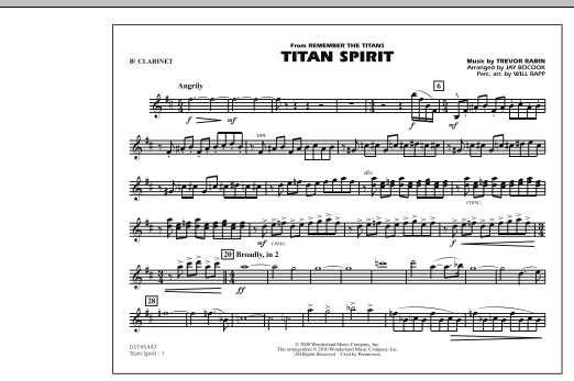 Titan Spirit (Theme from Remember The Titans) - Bb Clarinet (Marching Band) von Jay Bocook