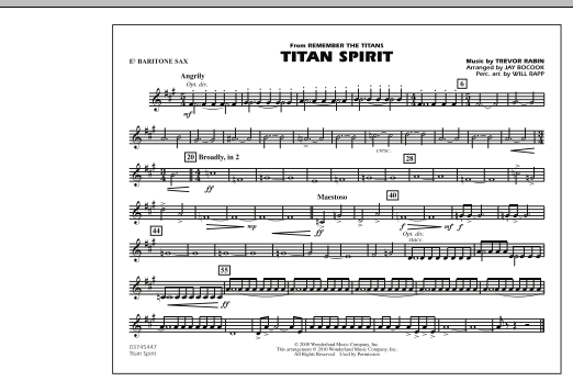 Titan Spirit (Theme from Remember The Titans) - Eb Baritone Sax (Marching Band) von Jay Bocook