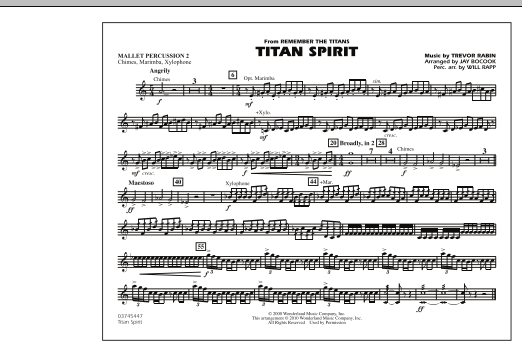 Titan Spirit (Theme from Remember The Titans) - Mallet Percussion 2 (Marching Band) von Jay Bocook