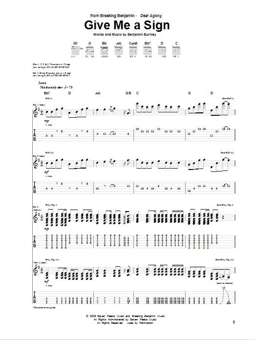 Give Me A Sign (Guitar Tab) von Breaking Benjamin