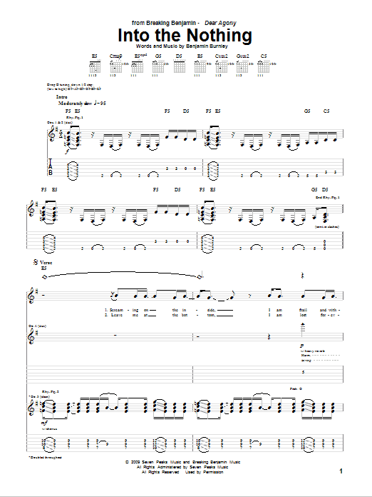 Into The Nothing (Guitar Tab) von Breaking Benjamin