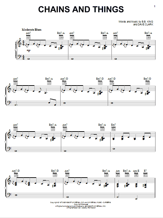 Chains And Things (Piano, Vocal & Guitar Chords (Right-Hand Melody)) von B.B. King