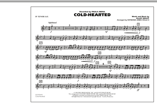 Cold-Hearted (Featured in Drumline Live) - Bb Tenor Sax (Marching Band) von Raymond James Rolle II