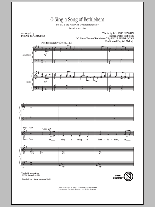 O Sing A Song Of Bethlehem (SATB Choir) von Penny Rodriguez