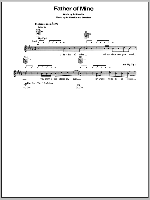 Father Of Mine (Guitar Tab) von Everclear