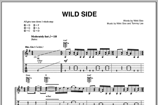 Wild Side (Guitar Tab) von Motley Crue