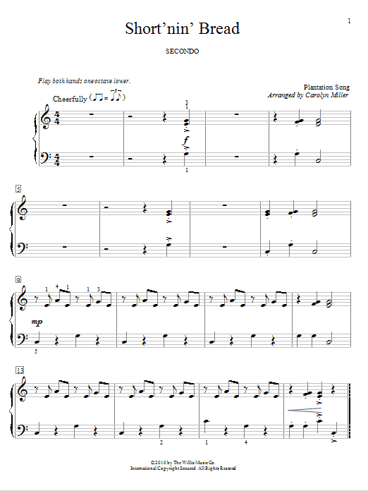 Short'nin' Bread (Piano Duet) von Plantation Song