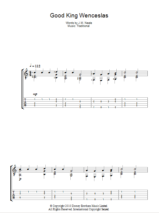 Good King Wenceslas (Guitar Tab) von John M. Neale