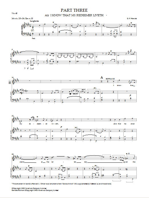 I Know That My Redeemer Liveth (SATB Choir) von George Frideric Handel