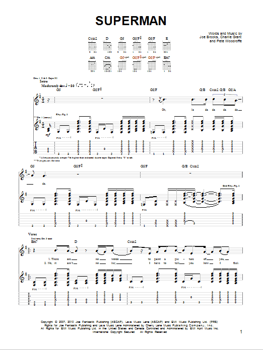 Superman (Guitar Tab) von Joe Brooks