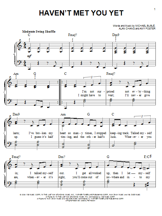 Haven't Met You Yet (Easy Piano) von Michael Buble