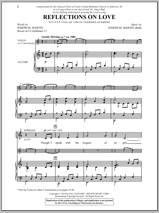 Reflections On Love (SATB Choir) von Joseph M. Martin
