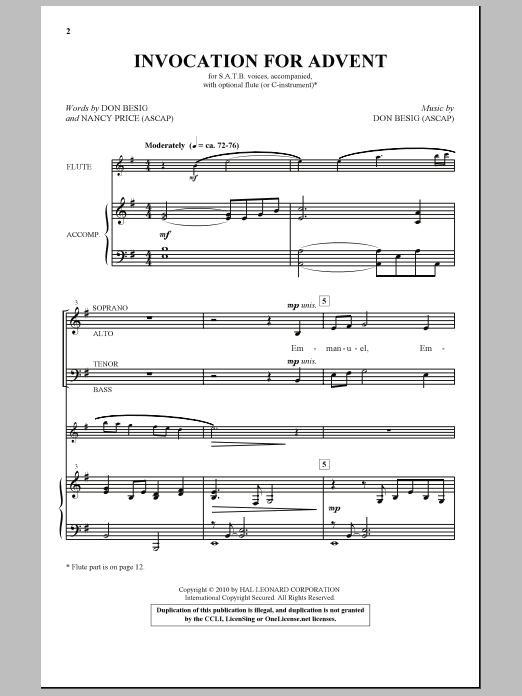 Invocation For Advent (SATB Choir) von Don Besig