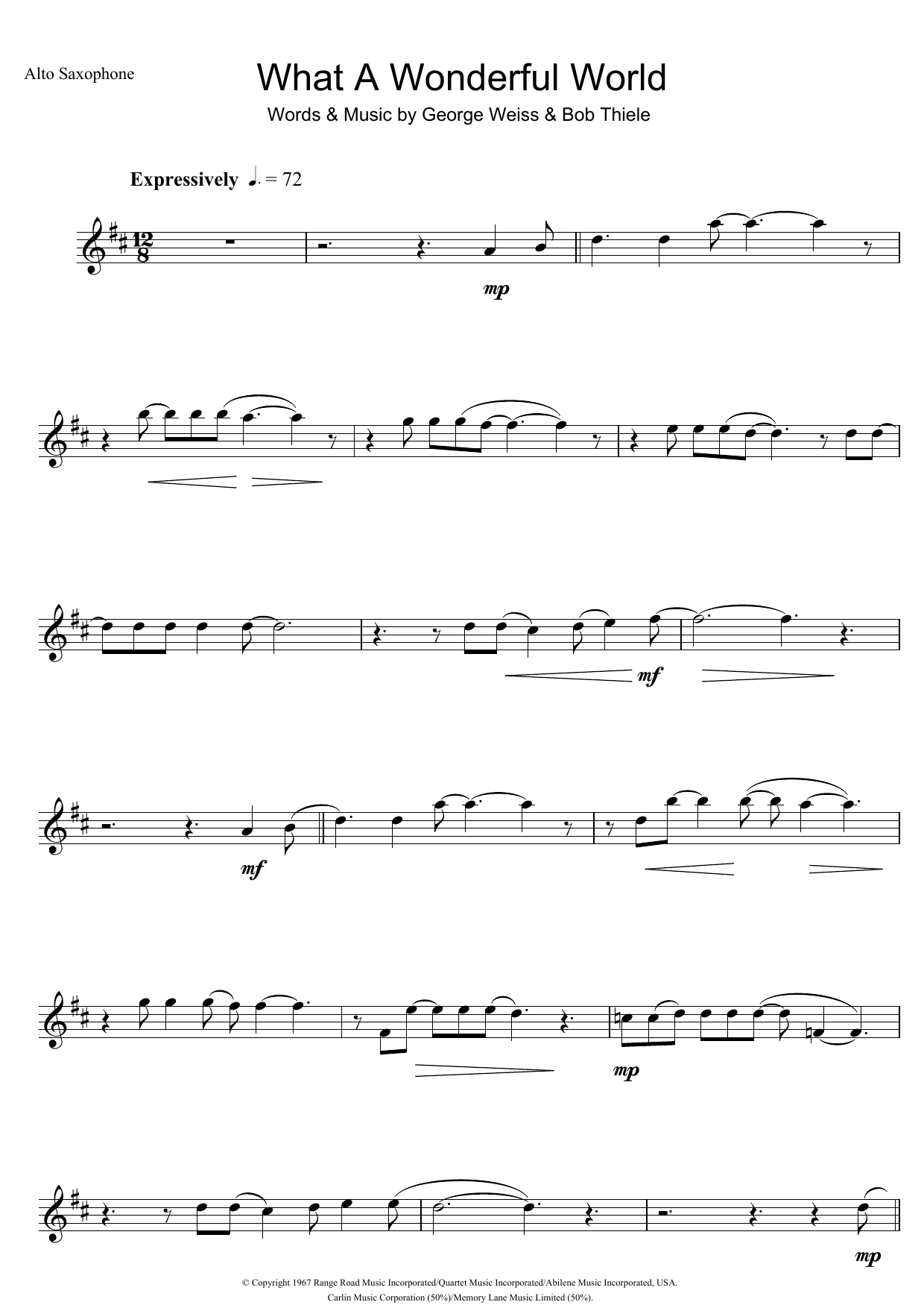 What A Wonderful World (Alto Sax Solo) von Louis Armstrong