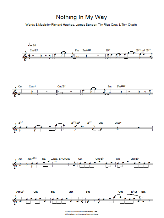 Nothing In My Way (Lead Sheet / Fake Book) von Keane