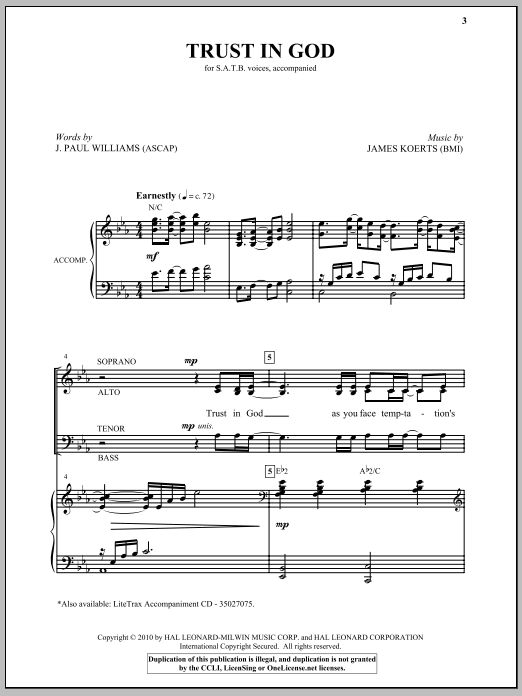 Trust In God (SATB Choir) von J. Paul Williams