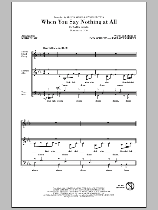 When You Say Nothing At All (SATB Choir) von Kirby Shaw
