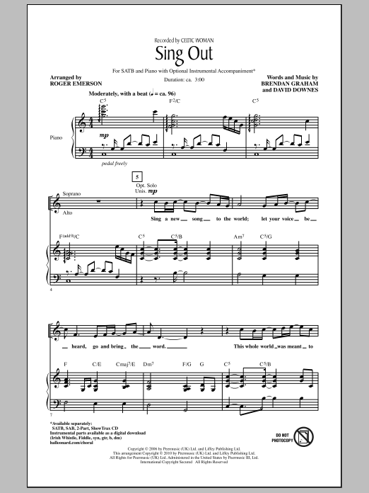 Sing Out (SATB Choir) von Roger Emerson