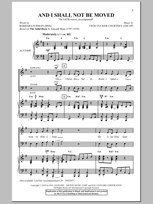 And I Shall Not Be Moved (SATB Choir) von Vicki Tucker Courtney