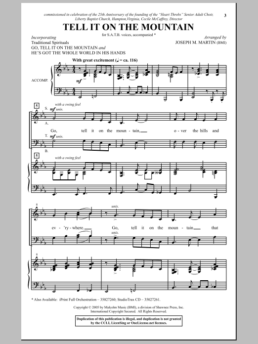 Go, Tell It On The Mountain (SATB Choir) von Joseph M. Martin