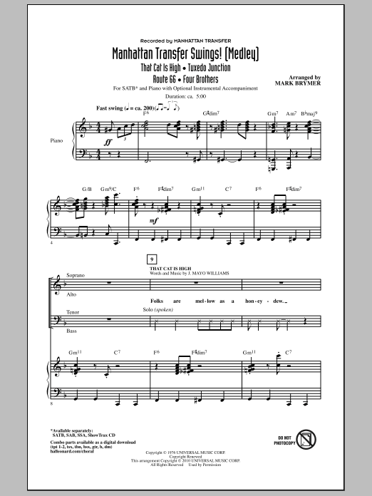 Manhattan Transfer Swings! (Medley) (SATB Choir) von Mark Brymer