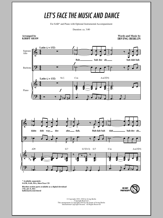 Let's Face The Music And Dance (SAB Choir) von Kirby Shaw