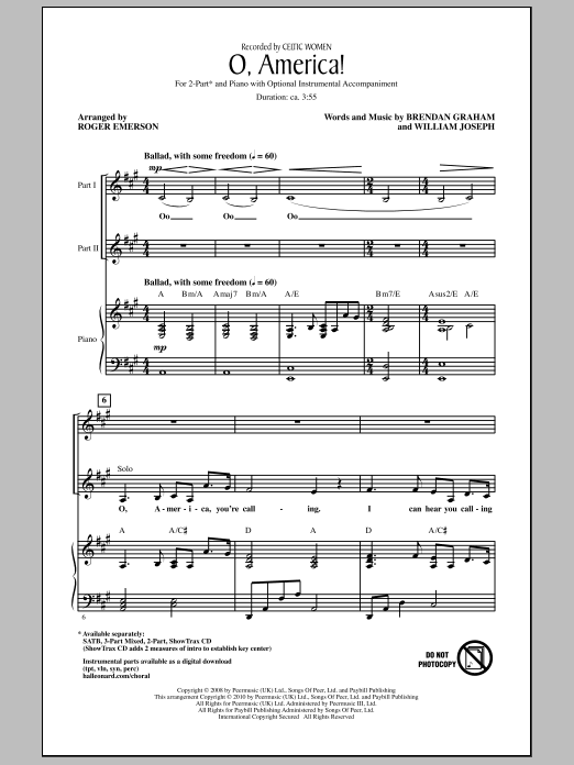 O, America! (2-Part Choir) von Roger Emerson