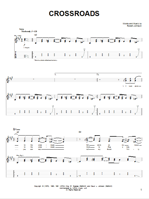 Cross Road Blues (Crossroads) (Easy Guitar) von John Mayer