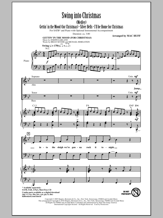Swing Into Christmas (Medley) (SATB Choir) von Mac Huff
