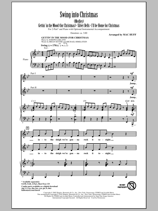 Swing Into Christmas (Medley) (2-Part Choir) von Mac Huff