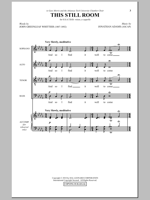 This Still Room (SATB Choir) von John Greenleaf Whittier