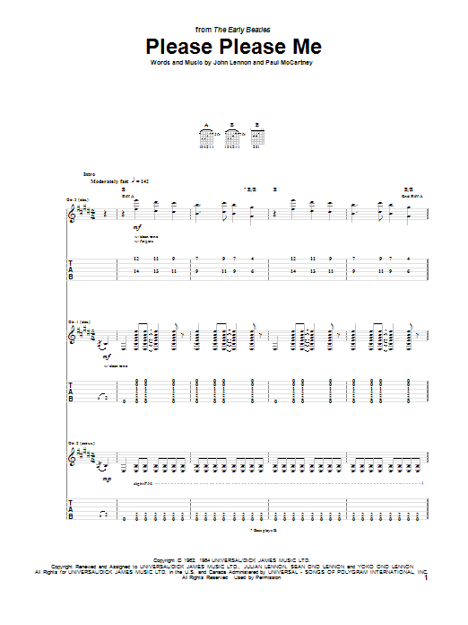 Please Please Me (Guitar Tab) von The Beatles