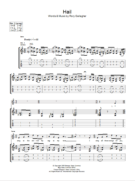 Hail (Guitar Tab) von Taste