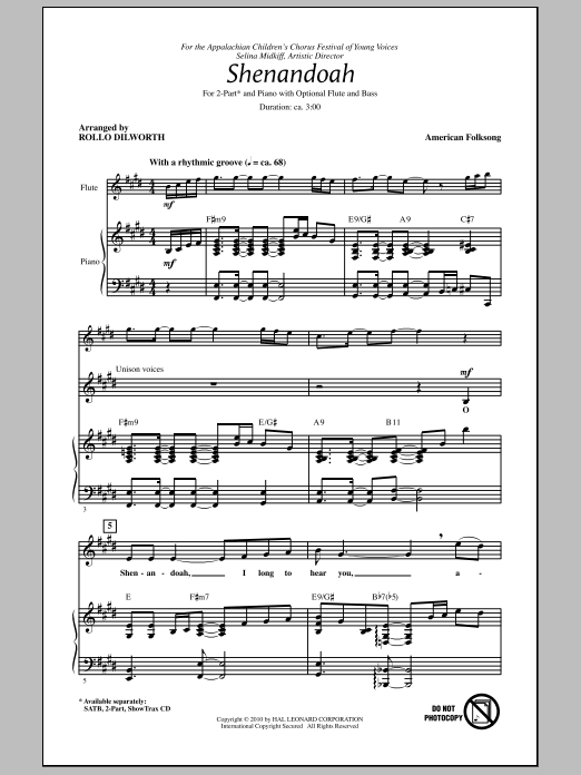 Shenandoah (2-Part Choir) von Rollo Dilworth