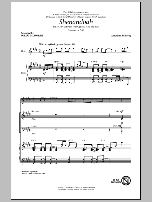 Shenandoah (SATB Choir) von Rollo Dilworth