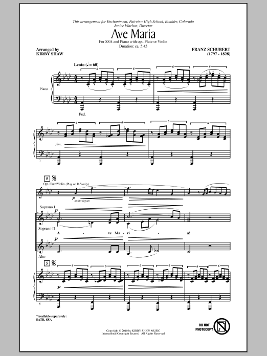 Ave Maria (SSA Choir) von Franz Schubert