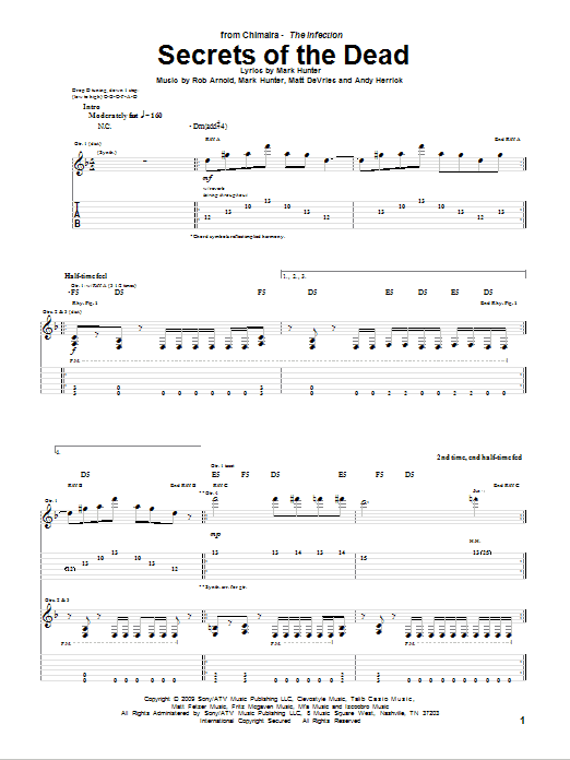 Secrets Of The Dead (Guitar Tab) von Chimaira