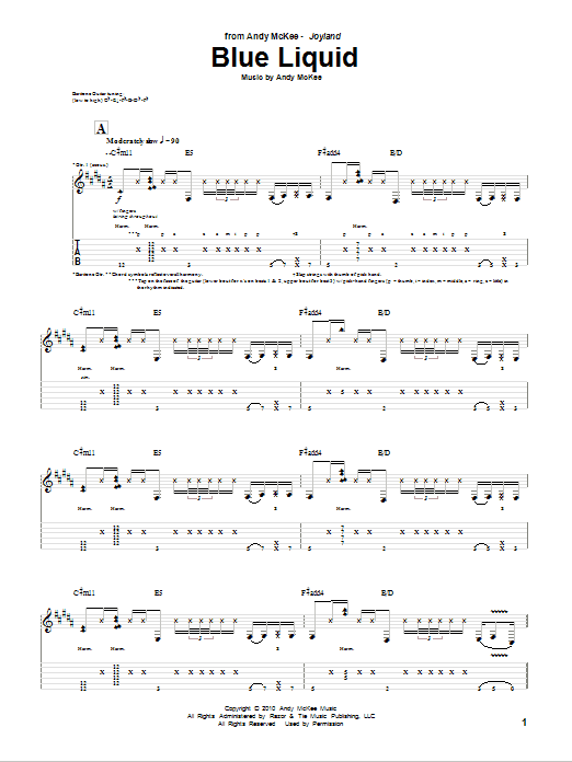 Blue Liquid (Guitar Tab) von Andy McKee