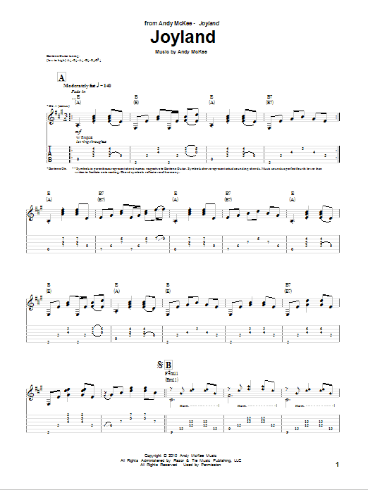 Joyland (Guitar Tab) von Andy McKee