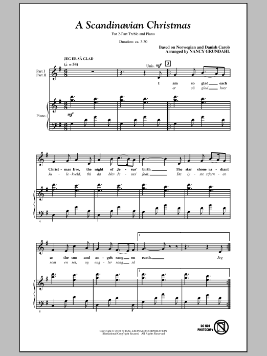 A Scandinavian Christmas (Medley) (2-Part Choir) von Nancy Grundahl