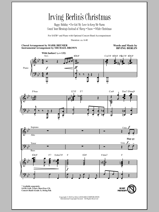Irving Berlin's Christmas (Medley) (SATB Choir) von Mark Brymer