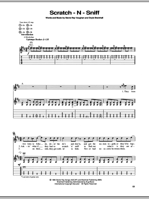 Scratch-N-Sniff (Guitar Tab) von Stevie Ray Vaughan