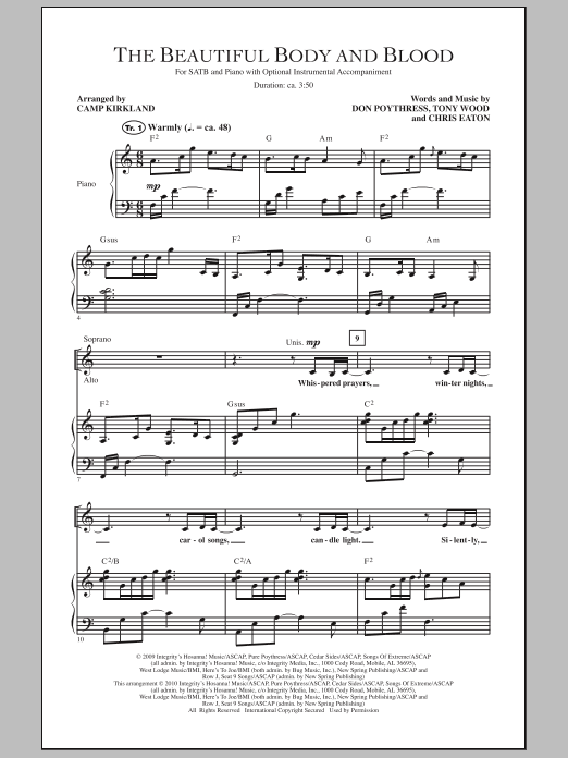 The Beautiful Body And Blood (SATB Choir) von Camp Kirkland