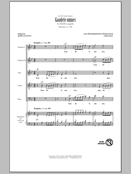 Gaudete Omnes (SATB Choir) von John Leavitt