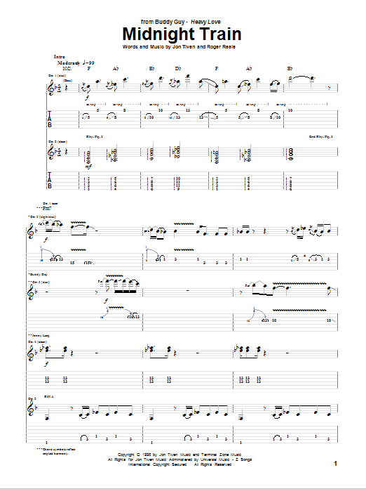 Midnight Train (Guitar Tab) von Buddy Guy