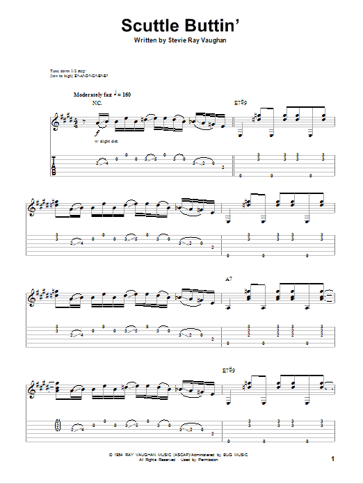 Scuttle Buttin' (Guitar Tab (Single Guitar)) von Stevie Ray Vaughan