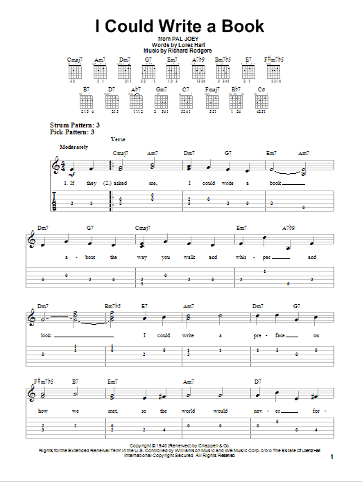 I Could Write A Book (Easy Guitar Tab) von Rodgers & Hart