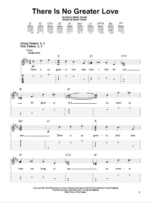 There Is No Greater Love (Easy Guitar Tab) von Isham Jones