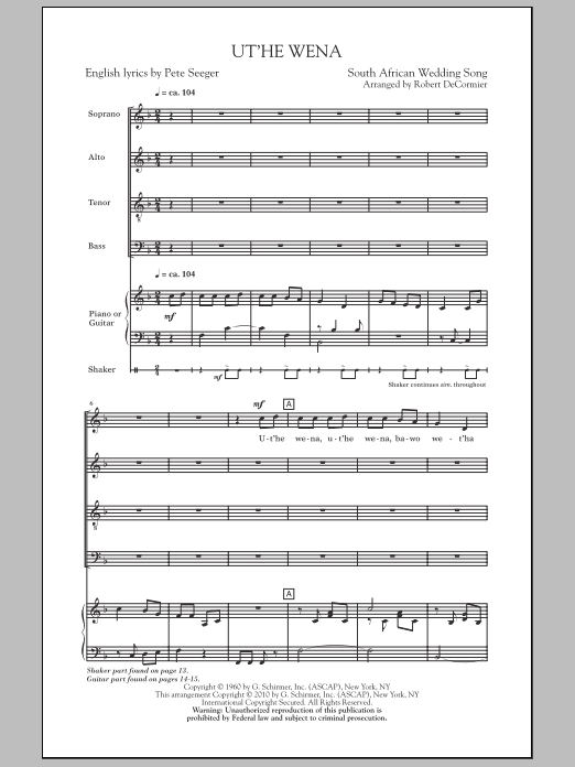 Ut'he Wena (SATB Choir) von Robert DeCormier