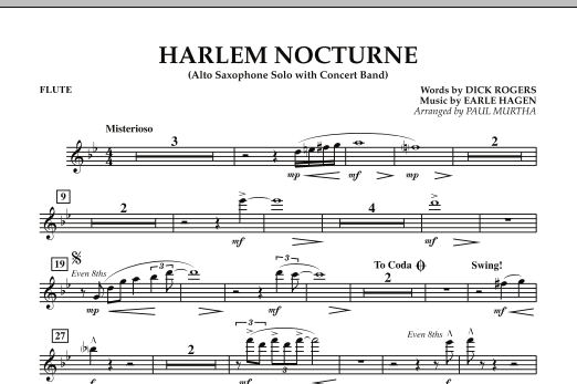 Harlem Nocturne (Alto Sax Solo with Band) - Flute (Concert Band) von Paul Murtha